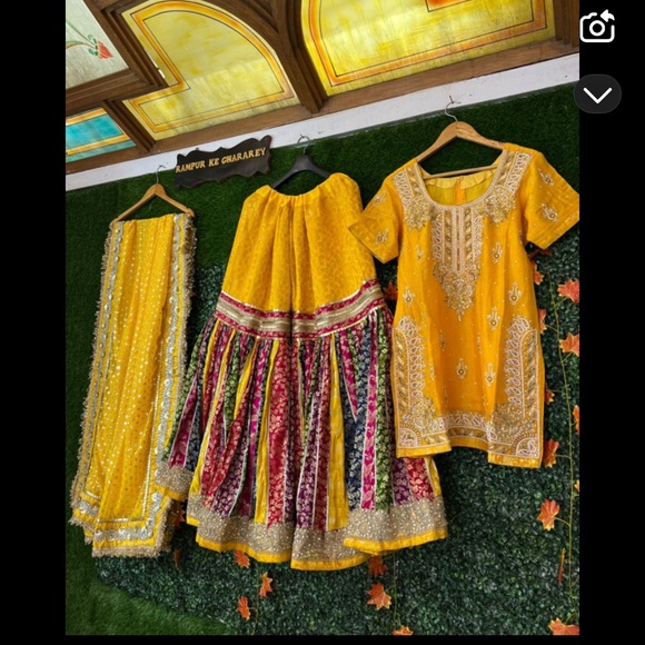 NEW gharara pants and top and dupatta - Picture 1 of 10
